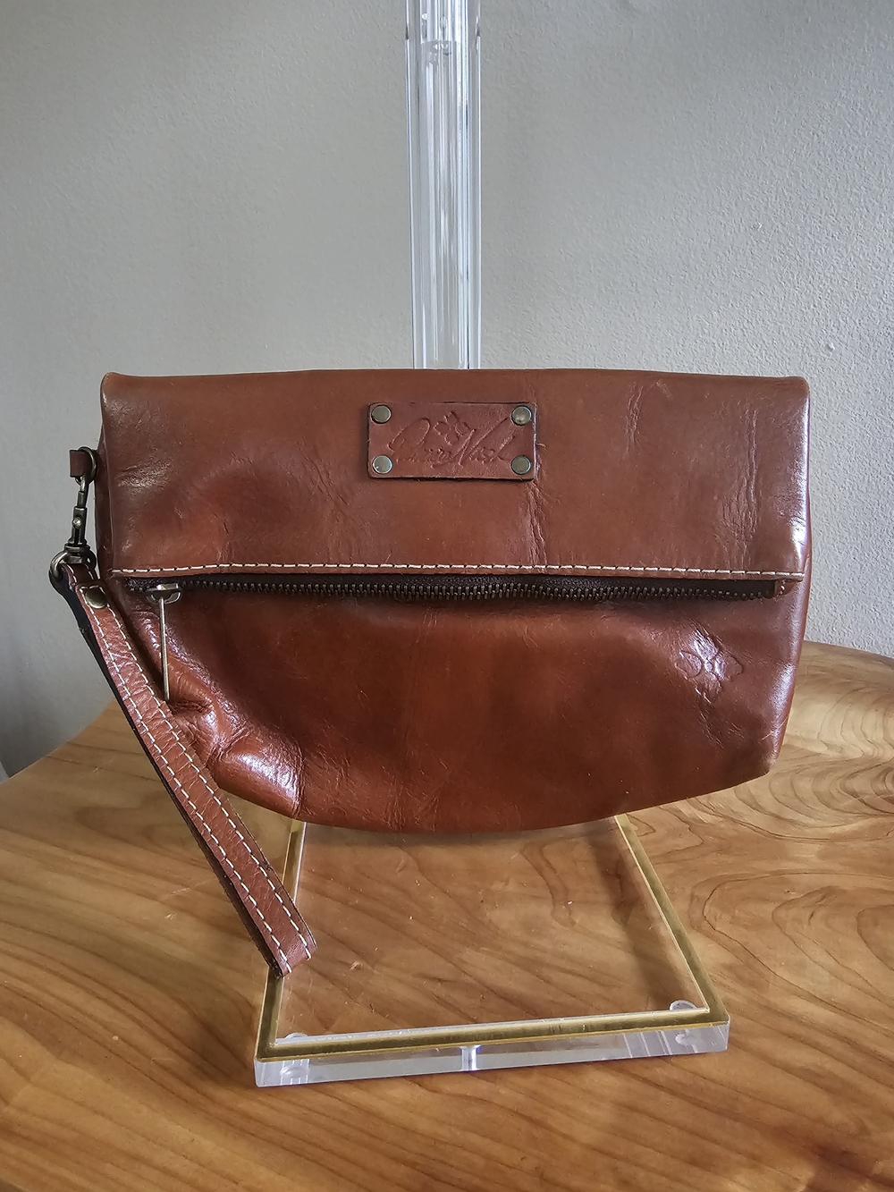 Patricia Nash Cognac Brown Leather Wristlet - Picture 2 of 10